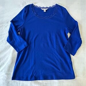 Laura Ashley Lace Neck Top